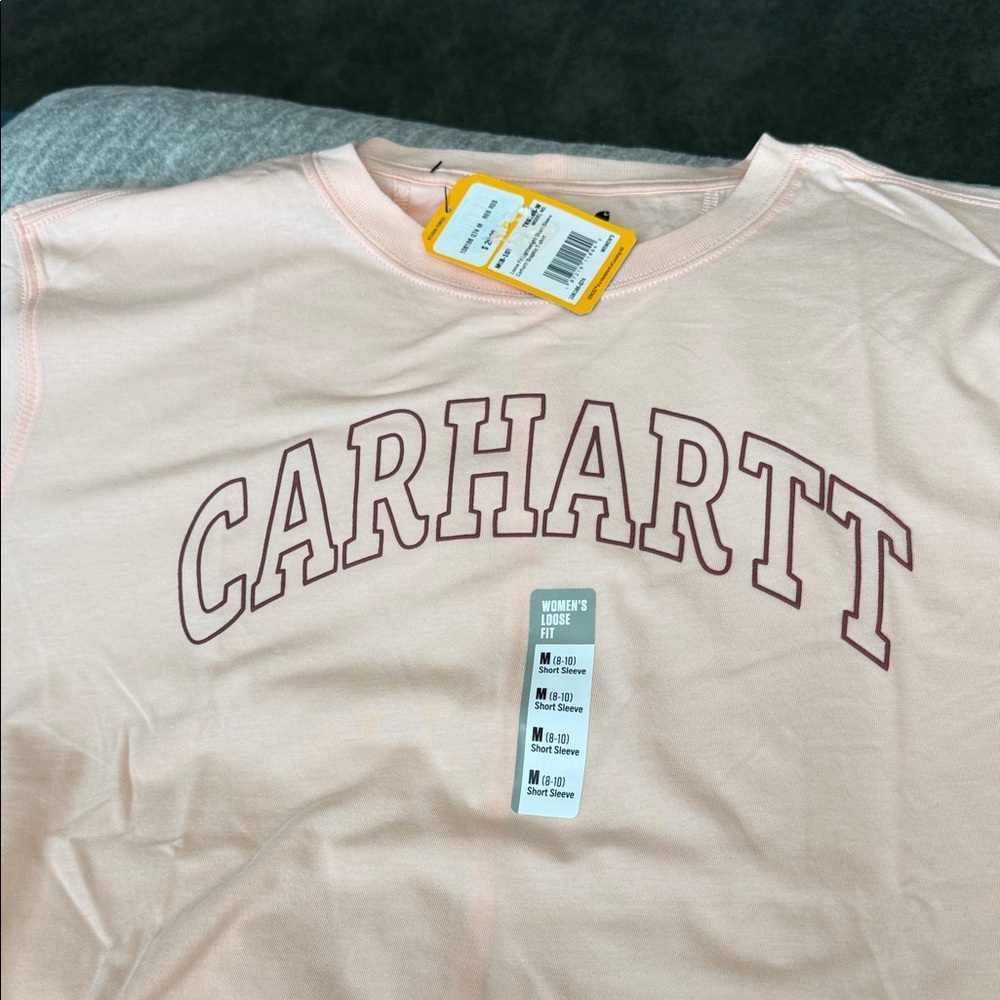 Carhartt Light Pink Tee with Bold Logo